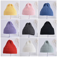 Load image into Gallery viewer, Children Knitted Hat Candy Color Knitted Hat Autumn and Winter Warm Knitted Hat Comfortable Breathable Knitted Hat for Kids
