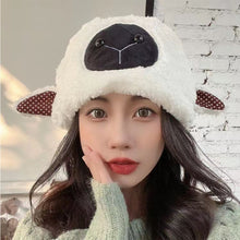 Load image into Gallery viewer, Sweet Cute Little Sheep Hat Thicken Warm Lamb Wool Hat Fashion Leisure Plush Hat Winter Outdoor Warm Hat
