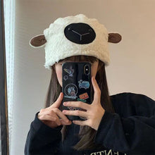 Load image into Gallery viewer, Sweet Cute Little Sheep Hat Thicken Warm Lamb Wool Hat Fashion Leisure Plush Hat Winter Outdoor Warm Hat
