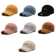 Load image into Gallery viewer, Women Men Lamb Wool Thermal Baseball Cap Fashionable Versatile Cap Casual Adjustable Lamb Wool Cap for Autumn and Winter
