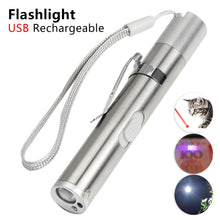 Load image into Gallery viewer, 3in1 Multi-function USB Rechargeable LED Flashlight Powerful Mini LED Torch Waterproof Design Penlight Hanging With Metal Clip

