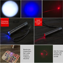Load image into Gallery viewer, 3in1 Multi-function USB Rechargeable LED Flashlight Powerful Mini LED Torch Waterproof Design Penlight Hanging With Metal Clip
