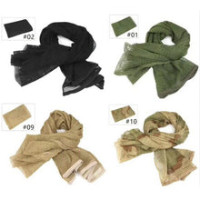 Load image into Gallery viewer, Outdoor Camping Hunting Military Tactical Scarf Camouflage Mesh Neck Scarf Sniper Face Scarf Veil Head Wrap
