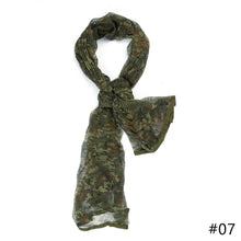 Load image into Gallery viewer, Outdoor Camping Hunting Military Tactical Scarf Camouflage Mesh Neck Scarf Sniper Face Scarf Veil Head Wrap

