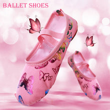 Load image into Gallery viewer, Children Practise Ballerina Shoes Woman Dance Shoes Girls Ballet Shoes Canvas Butterfly Soft Sole Ballet Dance Slippers
