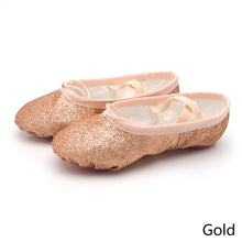 Load image into Gallery viewer, Glitter Pink Ballet Dance Shoes Yoga Gym Flat Slippers Ballet Dance Shoes For Girls Children Women
