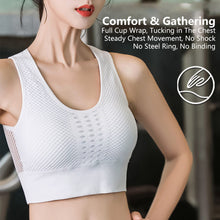 Load image into Gallery viewer, Hollow Out Padded Sports Bra Top Women Seamless Breathable Mesh Workout Gym Bras Backless Push Up Fitness Yoga Bras
