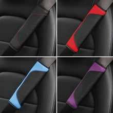 Load image into Gallery viewer, Universal 1PC Carbon Fiber Leather Car Seat Belt Cover Auto Seat Belt Covers Shoulder Protection
