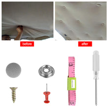Load image into Gallery viewer, 100Pcs Car Interior Ceiling Cloth Fixing Screws For Car Roof Fixed Buckle Snap 100pcs Rivets Retainer &amp; 1pc Flexible Rule &amp; 1 Screwdriver Automotive Headliner Repair Button Screwdriver
