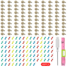 Load image into Gallery viewer, 100Pcs Car Interior Ceiling Cloth Fixing Screws For Car Roof Fixed Buckle Snap 100pcs Rivets Retainer &amp; 1pc Flexible Rule &amp; 1 Screwdriver Automotive Headliner Repair Button Screwdriver

