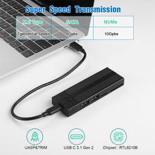 Load image into Gallery viewer, 10Gbps SSD Case HUB Type C to M.2 USB3.0 Enclosure USB C HUB Splitter with SD TF Card Reader for NGFF NVME M2 M Key/B+M Key SSD
