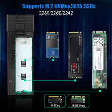 Load image into Gallery viewer, 10Gbps SSD Case HUB Type C to M.2 USB3.0 Enclosure USB C HUB Splitter with SD TF Card Reader for NGFF NVME M2 M Key/B+M Key SSD
