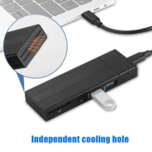 Load image into Gallery viewer, 10Gbps SSD Case HUB Type C to M.2 USB3.0 Enclosure USB C HUB Splitter with SD TF Card Reader for NGFF NVME M2 M Key/B+M Key SSD

