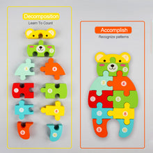 Load image into Gallery viewer, Toddler Jigsaw Wooden Puzzle Gift Toy for 1 2 3 Years Old Montessori Toy Infant Toddler Sensory Toy Early Learning Educational
