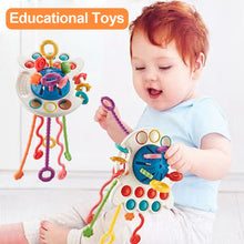 Load image into Gallery viewer, Baby Develop Teething Toy Montessori Sensory Toys Training Finger Sensory Toy 1 2 3 Years Silicone Pull String Educational Toys For Babies 0 12 Months

