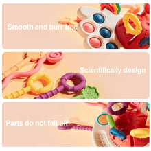 Load image into Gallery viewer, Baby Develop Teething Toy Montessori Sensory Toys Training Finger Sensory Toy 1 2 3 Years Silicone Pull String Educational Toys For Babies 0 12 Months
