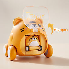 Load image into Gallery viewer, Montessori Catapulta Car Birthday Gift Slingshot Cartoon Tiger Cute Baby Inertial Ejection Toy Car Interactive Kids Creative
