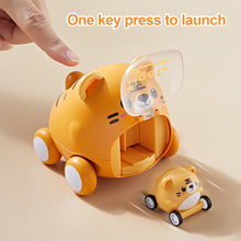 Load image into Gallery viewer, Montessori Catapulta Car Birthday Gift Slingshot Cartoon Tiger Cute Baby Inertial Ejection Toy Car Interactive Kids Creative
