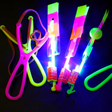 Load image into Gallery viewer, Outdoor Shining Rocket Flash LED Light Slingshot Elastic Helicopter Rotating Outdoor Flying Toy Arrow Party Gift Childrens Favor
