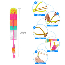 Load image into Gallery viewer, Outdoor Shining Rocket Flash LED Light Slingshot Elastic Helicopter Rotating Outdoor Flying Toy Arrow Party Gift Childrens Favor
