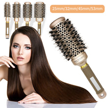 Load image into Gallery viewer, Cylinder Curly Hair Rolling Comb Professional Styling Bristle Comb Heat Conduction Air Aluminum Tube Ceramic Rolling Comb
