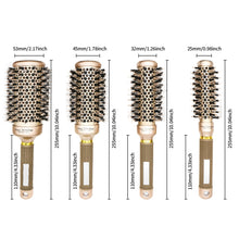 Load image into Gallery viewer, Cylinder Curly Hair Rolling Comb Professional Styling Bristle Comb Heat Conduction Air Aluminum Tube Ceramic Rolling Comb
