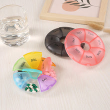 Load image into Gallery viewer, Round Pill Case Plastic 7 Days Weekly Tablet Candy Box Portable Storage Tablet Holder Travel Pill Container Colorful Pill Box
