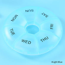 Load image into Gallery viewer, Round Pill Case Plastic 7 Days Weekly Tablet Candy Box Portable Storage Tablet Holder Travel Pill Container Colorful Pill Box
