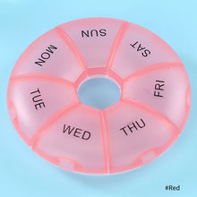 Load image into Gallery viewer, Round Pill Case Plastic 7 Days Weekly Tablet Candy Box Portable Storage Tablet Holder Travel Pill Container Colorful Pill Box
