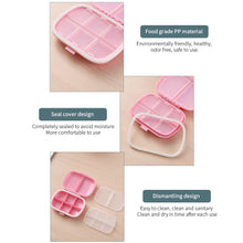 Load image into Gallery viewer, Moisture-proof Sealed 8-compartment Medicine Box Portable One-week Health Box Travel Medicine Storage Box Wheat Straw Container

