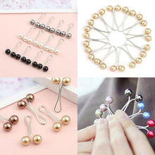 Load image into Gallery viewer, 12pcs Multicolor Headscarf Shawl Scarf Lady Muslim Scarf Clips Pins Up Hijab Clips Pearl Scarf Brooch Pin Women Jewelry

