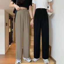 Load image into Gallery viewer, Women's Trousers High Waist Suit Pants Slimming Elastic Waist Vertical Leg Pants
