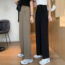 Load image into Gallery viewer, Women's Trousers High Waist Suit Pants Slimming Elastic Waist Vertical Leg Pants
