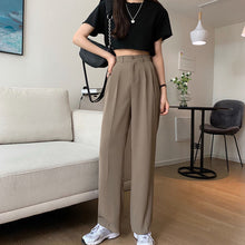 Load image into Gallery viewer, Women's Trousers High Waist Suit Pants Slimming Elastic Waist Vertical Leg Pants
