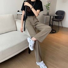 Load image into Gallery viewer, Women's Trousers High Waist Suit Pants Slimming Elastic Waist Vertical Leg Pants
