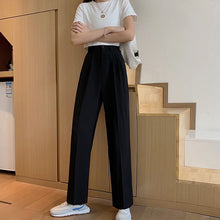Load image into Gallery viewer, Women's Trousers High Waist Suit Pants Slimming Elastic Waist Vertical Leg Pants
