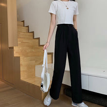 Load image into Gallery viewer, Women's Trousers High Waist Suit Pants Slimming Elastic Waist Vertical Leg Pants
