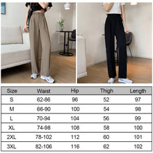 Load image into Gallery viewer, Women's Trousers High Waist Suit Pants Slimming Elastic Waist Vertical Leg Pants
