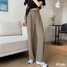 Load image into Gallery viewer, Women's Trousers High Waist Suit Pants Slimming Elastic Waist Vertical Leg Pants
