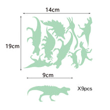 Load image into Gallery viewer, Glow in Dark Dinosaur Wall Sticker Jurassic World Luminous Wall Sticker Kids Room Decal Fluorescent Home Decoration
