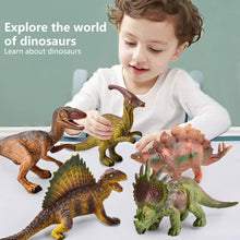 Load image into Gallery viewer, 4pcs/set Small Dinosaur Model Toy Mini Jurassic Tyrannosaurus Raptor Pterosaur Stegosaurus Gift for Kids
