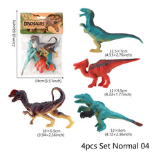 Load image into Gallery viewer, 4pcs/set Small Dinosaur Model Toy Mini Jurassic Tyrannosaurus Raptor Pterosaur Stegosaurus Gift for Kids
