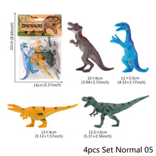 Load image into Gallery viewer, 4pcs/set Small Dinosaur Model Toy Mini Jurassic Tyrannosaurus Raptor Pterosaur Stegosaurus Gift for Kids
