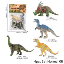 Load image into Gallery viewer, 4pcs/set Small Dinosaur Model Toy Mini Jurassic Tyrannosaurus Raptor Pterosaur Stegosaurus Gift for Kids
