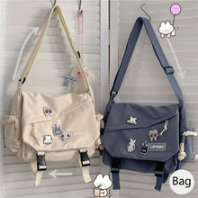 Load image into Gallery viewer, Nylon Handbags Large Capacity Shoulder Bag Diagonal Cross Bag Student School Bags Messenger Bag Korea ins Tooling Anti-water Crossbody Bags for Teenager
