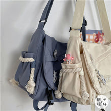 Load image into Gallery viewer, Nylon Handbags Large Capacity Shoulder Bag Diagonal Cross Bag Student School Bags Messenger Bag Korea ins Tooling Anti-water Crossbody Bags for Teenager
