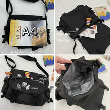 Load image into Gallery viewer, Nylon Handbags Large Capacity Shoulder Bag Diagonal Cross Bag Student School Bags Messenger Bag Korea ins Tooling Anti-water Crossbody Bags for Teenager
