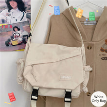 Load image into Gallery viewer, Nylon Handbags Large Capacity Shoulder Bag Diagonal Cross Bag Student School Bags Messenger Bag Korea ins Tooling Anti-water Crossbody Bags for Teenager
