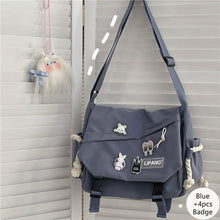 Load image into Gallery viewer, Nylon Handbags Large Capacity Shoulder Bag Diagonal Cross Bag Student School Bags Messenger Bag Korea ins Tooling Anti-water Crossbody Bags for Teenager
