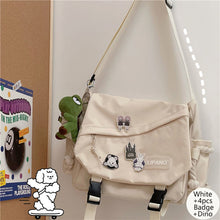 Load image into Gallery viewer, Nylon Handbags Large Capacity Shoulder Bag Diagonal Cross Bag Student School Bags Messenger Bag Korea ins Tooling Anti-water Crossbody Bags for Teenager
